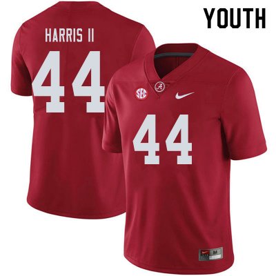 NCAA Youth Alabama Crimson Tide #44 Kevin Harris II Stitched College 2019 Nike Authentic Crimson Football Jersey YW17N78WL